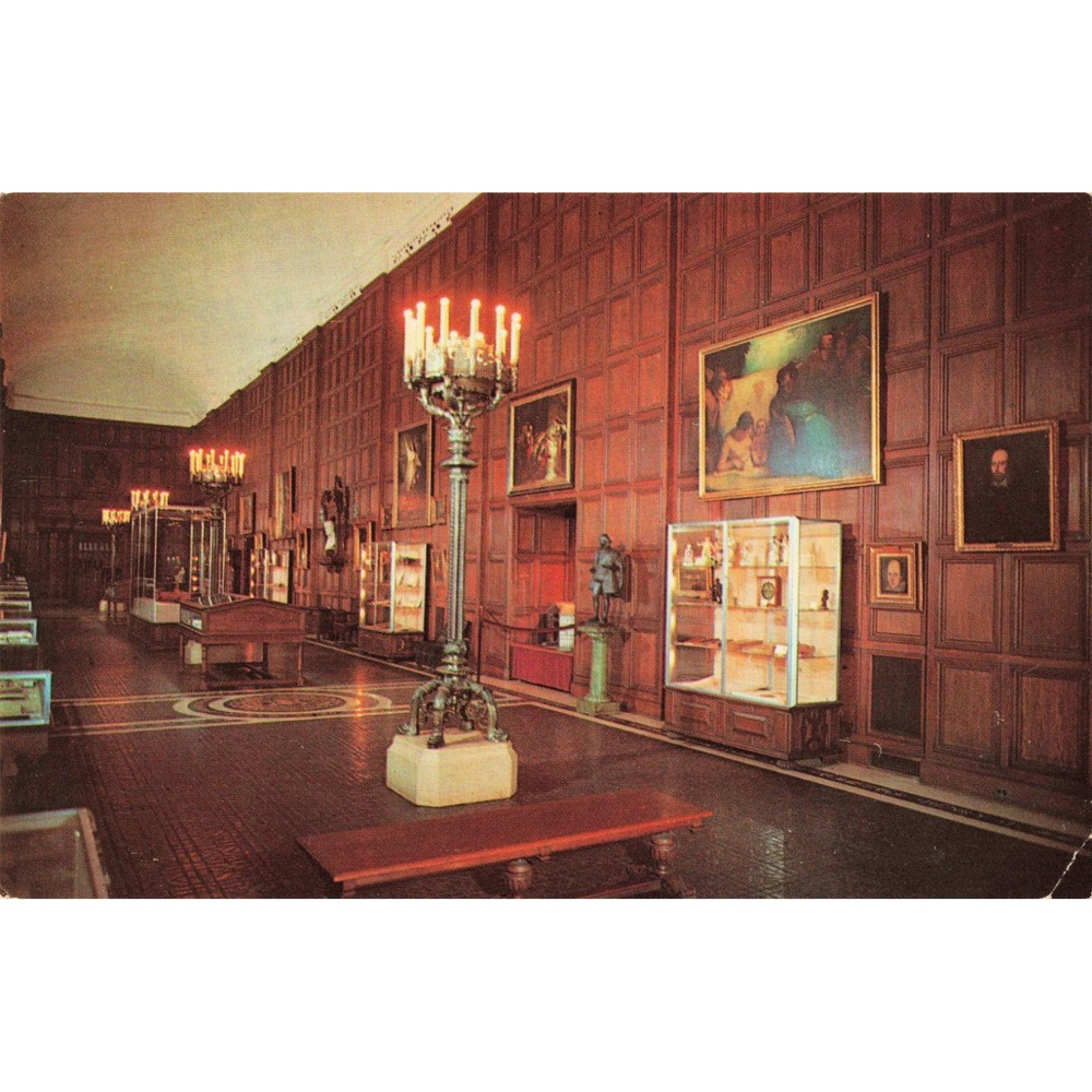 Folger Shakespeare Library Exhibition Gallery Washington DC Vintage Postcard
